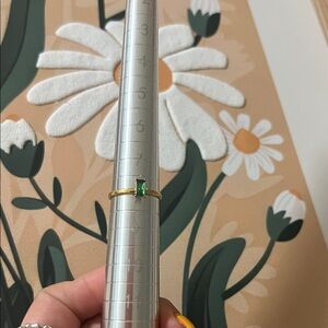 Gold Ring with Green Gemstone